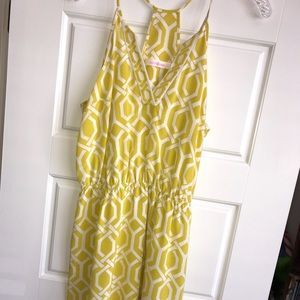 Alice & Trixie Yellow White Geometric Sun Dress
